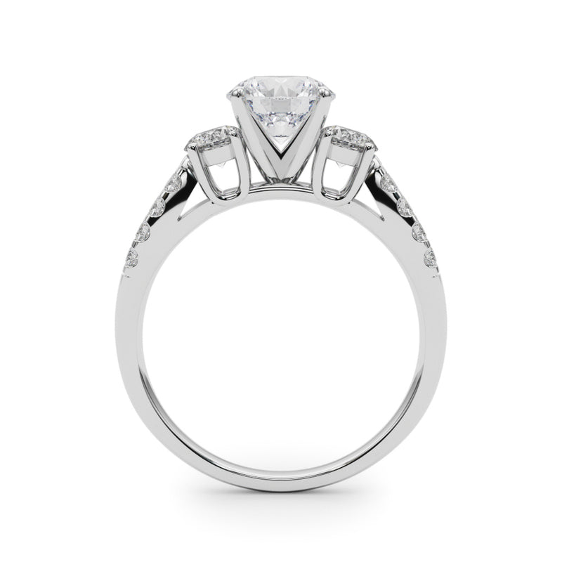 Three-Stone Engagement Ring (Round Center) - alt view