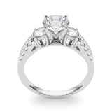 Three-Stone Engagement Ring (Round Center) - alt view