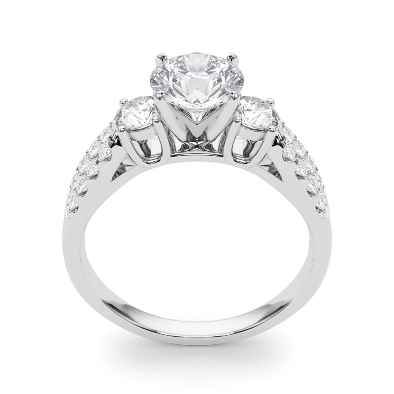 Three-Stone Engagement Ring (Round Center) - alt view