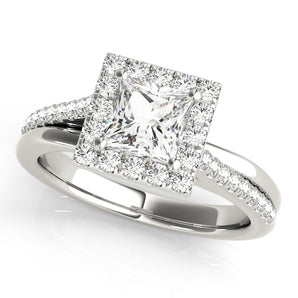 Square Halo Cushion Engagement Ring
