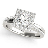 Square Halo Cushion Engagement Ring