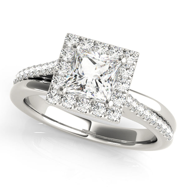 Square Halo Cushion Engagement Ring