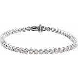 7" Lab Grown Diamond Bezel Bracelet in 14K White Gold (3 1/2 ct t...