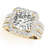 Halo Square & Cushion Engagement Ring (84489)