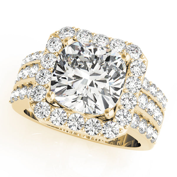 Halo Square & Cushion Engagement Ring (84489)