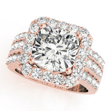 Halo Square & Cushion Engagement Ring (84489)