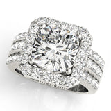 Halo Square & Cushion Engagement Ring (84489)