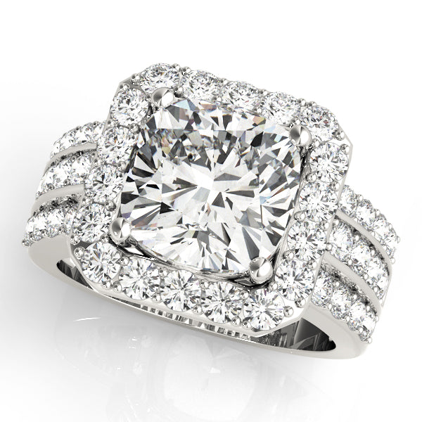 Halo Square & Cushion Engagement Ring (84489)