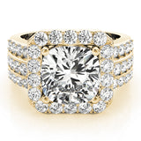 Halo Square & Cushion Engagement Ring (84489)