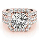 Halo Square & Cushion Engagement Ring (84489)
