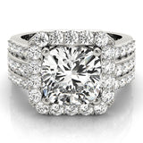 Halo Square & Cushion Engagement Ring (84489)