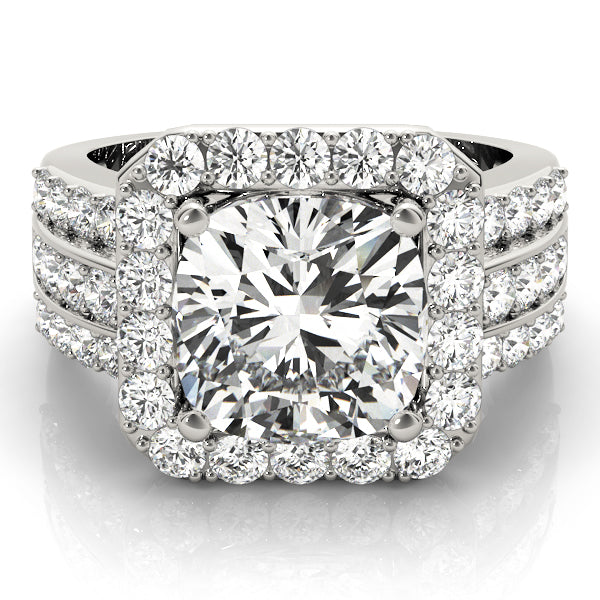 Halo Square & Cushion Engagement Ring (84489)