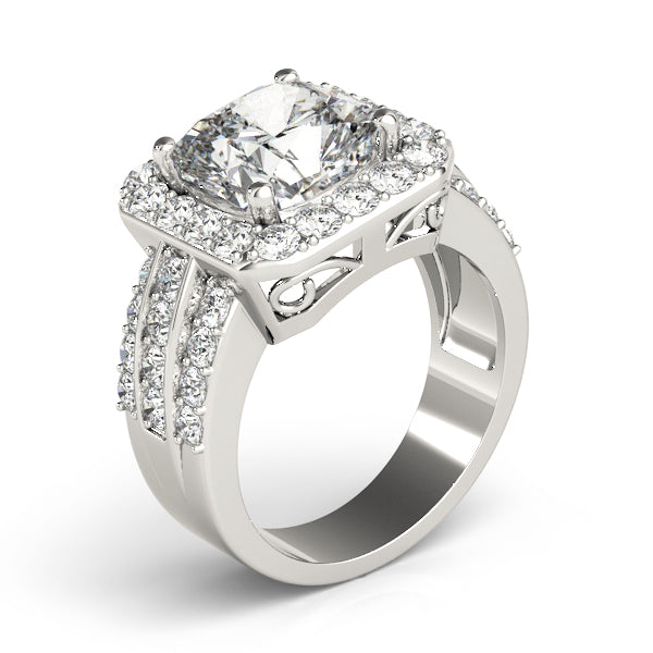 Halo Square & Cushion Engagement Ring (84489)