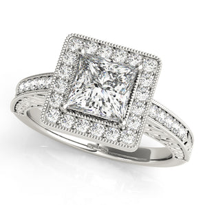 Square Halo Cushion Engagement Ring
