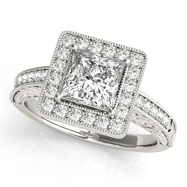 Square Halo Cushion Engagement Ring