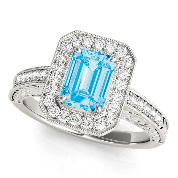 Halo Emerald Engagement Ring (84511)