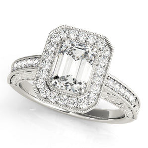 Halo Emerald Engagement Ring (84511)