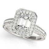 Halo Emerald Engagement Ring (84511)