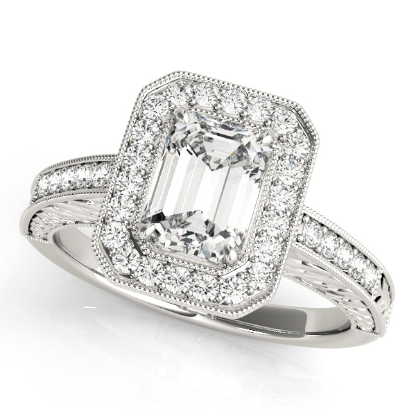 Halo Emerald Engagement Ring (84511)