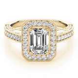Halo Emerald Engagement Ring (84511)