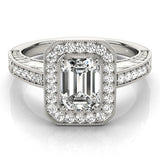 Halo Emerald Engagement Ring (84511)