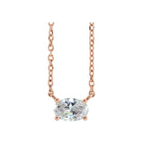 1/2 ct tw Solitaire Lab Grown Diamond Necklace in 14K White Gold ...