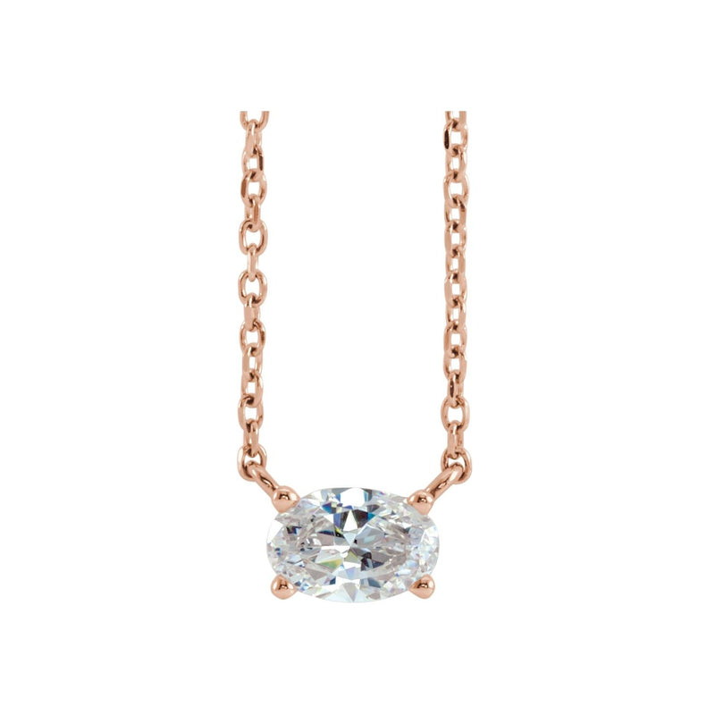 1/2 ct tw Solitaire Lab Grown Diamond Necklace in 14K White Gold ...
