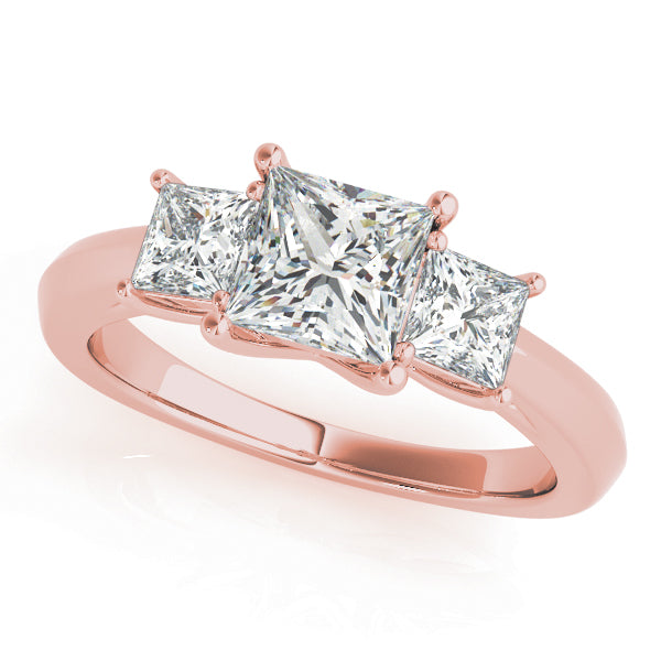 3 Stone Princess Cut Engagement Ring (84600)