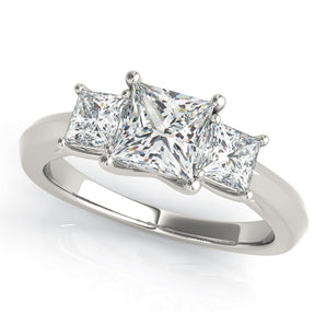 3 Stone Princess Cut Engagement Ring (84600)