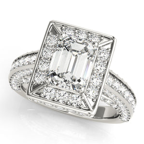 Halo For Emerald Cut Engagement Ring (84605)