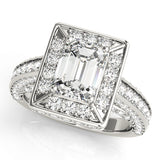 Halo For Emerald Cut Engagement Ring (84605)