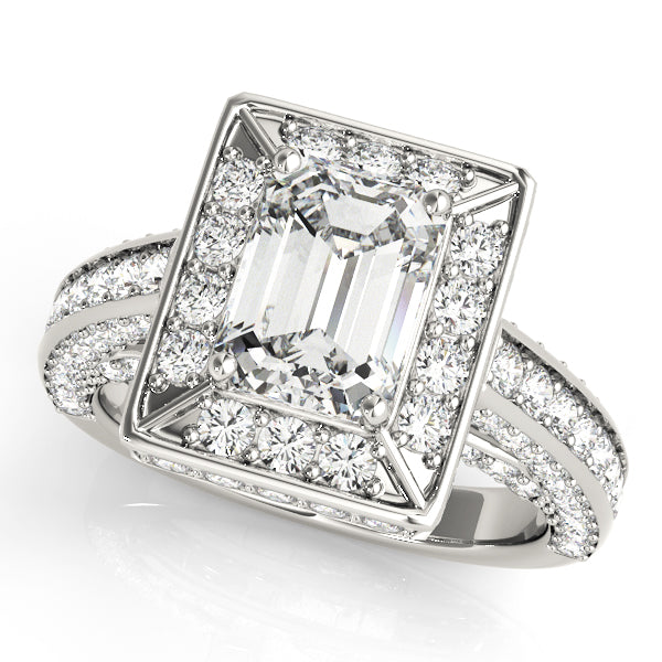 Halo For Emerald Cut Engagement Ring (84605)
