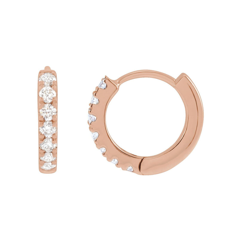 1/2 ct tw Round Lab Grown Diamond Hoop Earrings in 14K White Gold...