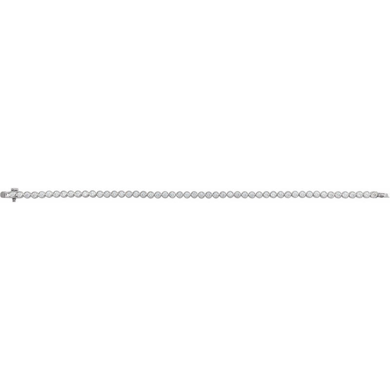 7" Lab Grown Diamond Bezel Bracelet in 14K White Gold (3 1/2 ct t... - view 3