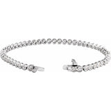 7" Lab Grown Diamond Bezel Bracelet in 14K White Gold (3 1/2 ct t... - view 2