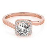 Halo Square & Cushion Engagement Ring (84764)