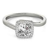 Halo Square & Cushion Engagement Ring (84764)