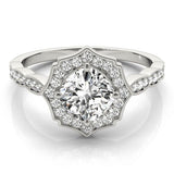 Scalloped Cushion Halo Ring Engagement Ring (84996-4.5)