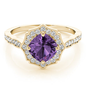 Scalloped Cushion Halo Ring Engagement Ring (84996-4.5)