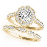 Scalloped Cushion Halo Ring Engagement Ring (84996-6)