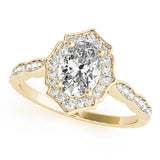 Scalloped Oval Halo Ring Engagement Ring (84998)