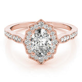 Scalloped Oval Halo Ring Engagement Ring (84998)