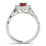 Scalloped Oval Halo Ring Engagement Ring (84998)