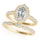 Scalloped Oval Halo Ring Engagement Ring (84998)