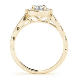 Scalloped Oval Halo Ring Engagement Ring (84998)