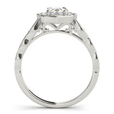 Scalloped Oval Halo Ring Engagement Ring (84998)