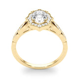 Scalloped Oval Halo Ring Engagement Ring (84998)