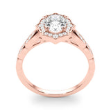 Scalloped Oval Halo Ring Engagement Ring (84998)