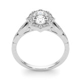 Scalloped Oval Halo Ring Engagement Ring (84998)