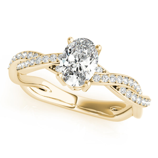 Oval Ring With Braided Shank Engagement Ring (85000)